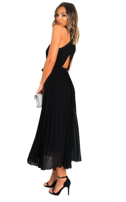 Slay in Pleated Crossover Maxi Dress