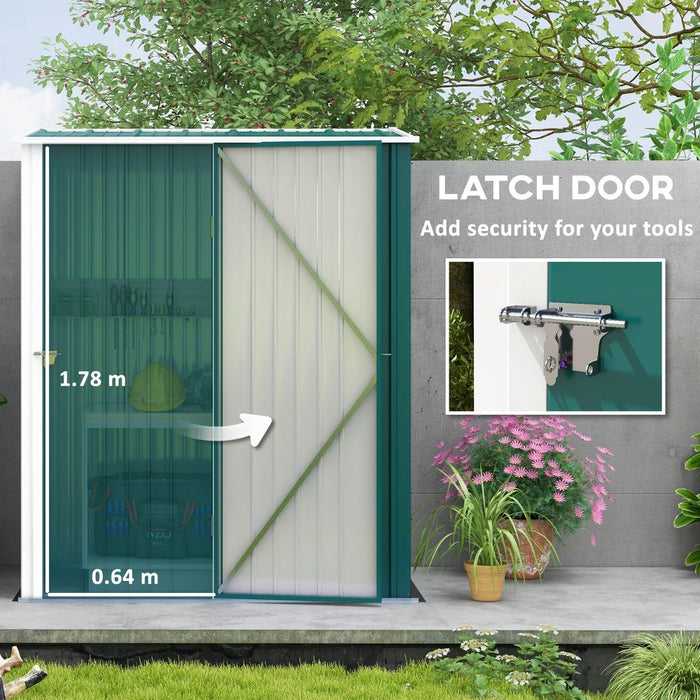 Outsunny Outdoor Storage Shed Steel Garden Shed w/ Lockable Door for Garden