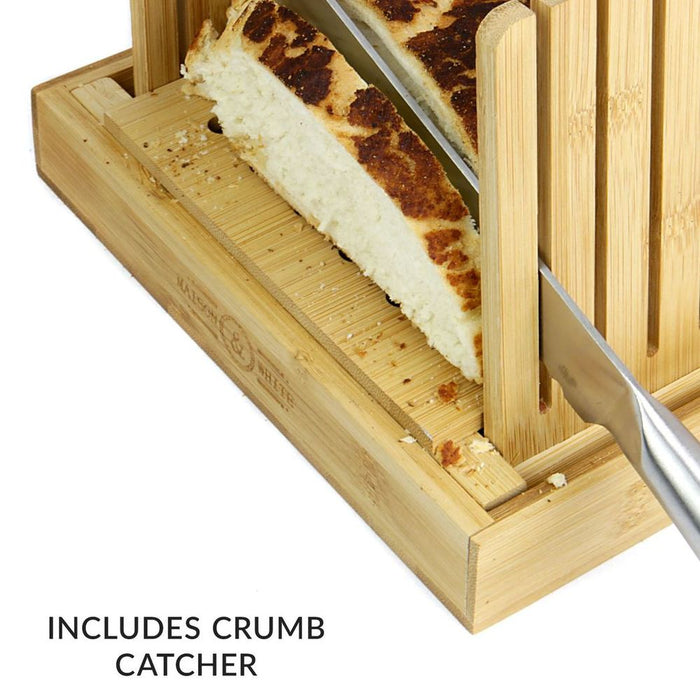 Bamboo Bread Slicer Guide With Crumb Catcher | M&W