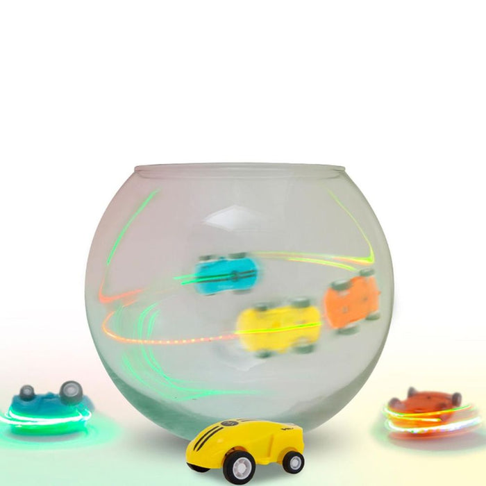 Doodle Mini Car Spinner, Flashing Lights, Yellow - High Quality, Fast Speed - Perfect Gift for Kids!