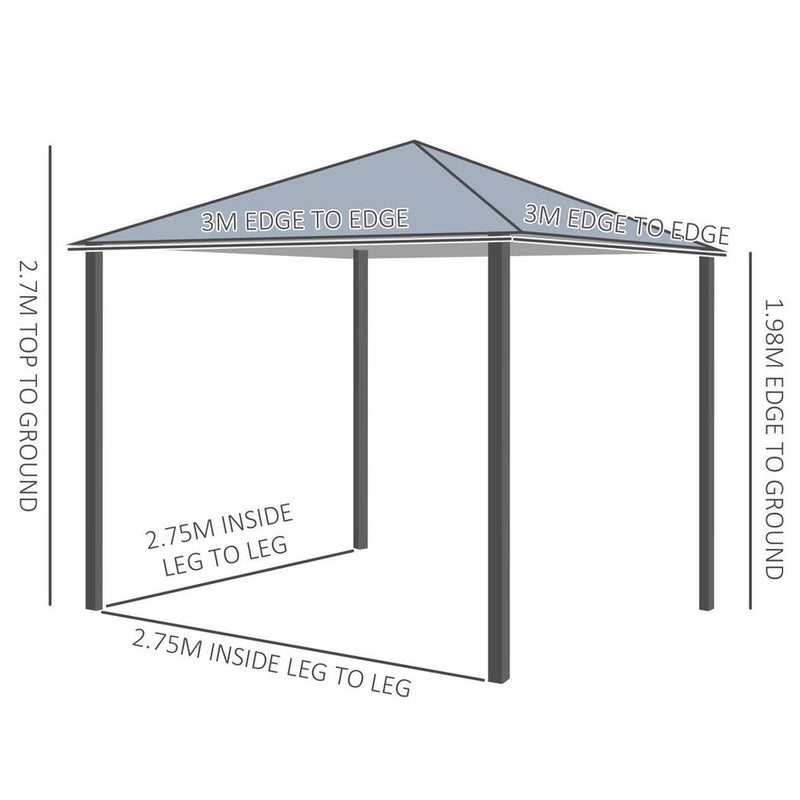 Premium Aluminum Frame Outdoor Gazebo - Canopy & Sidewalls for All-Weather Parties