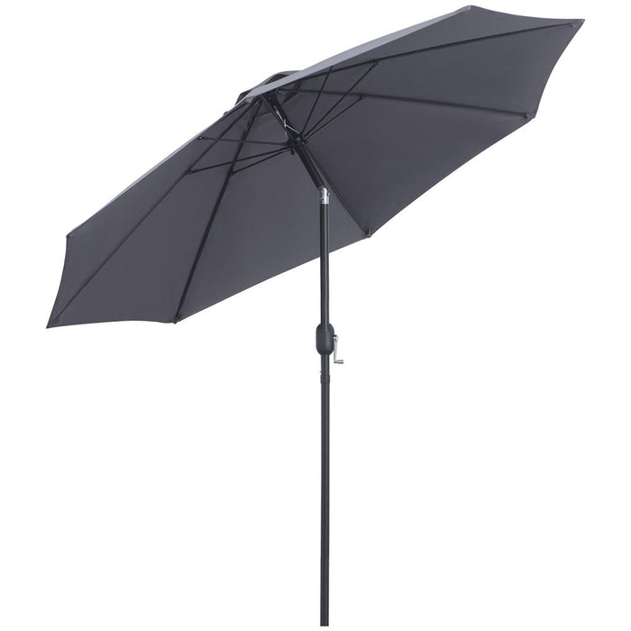 Premium 2.7M Patio Umbrella - Sunshade, Tilt Function, Aluminium, Charcoal Grey