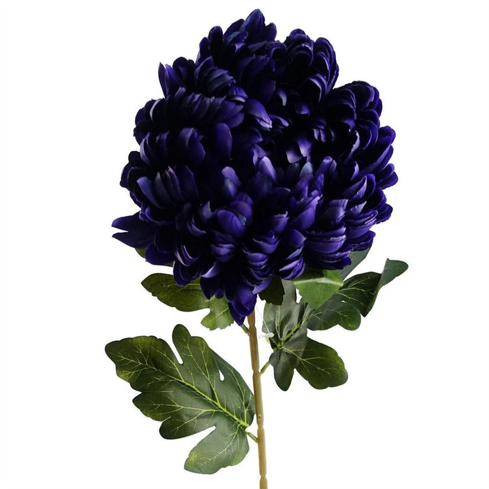 6 Extra Large Purple Reflex Chrysanthemum - Silk Petals