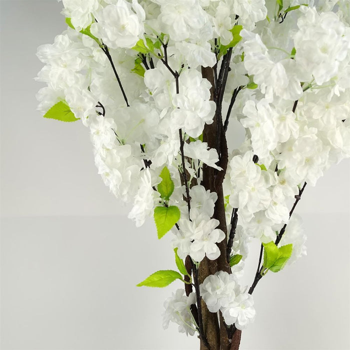 150cm Artificial White Cherry Blossom Tree - High-Quality, Realistic Decor for Home & Office