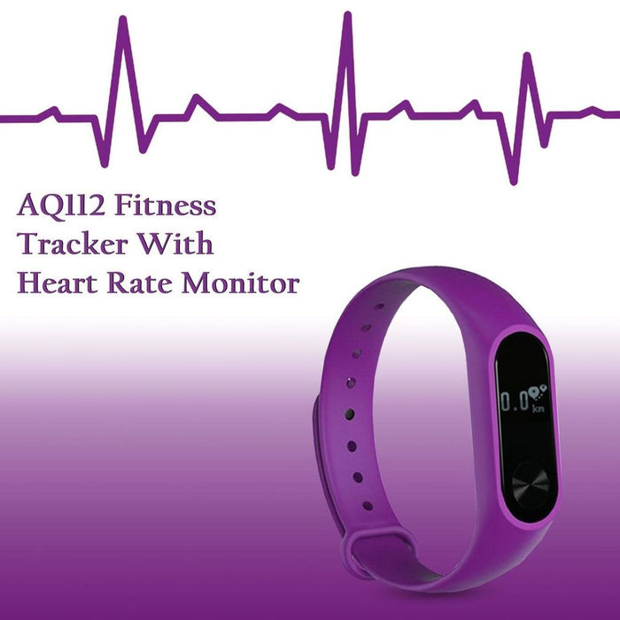 Aquarius AQ112 Fitness Tracker with Heart Rate Monitor, Purple