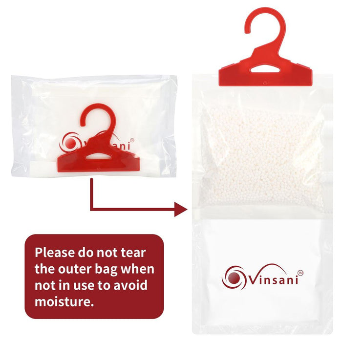 VINSANI 6PC HANGING DEHUMID BAG | Mold & Odor Control | Allergen-Free