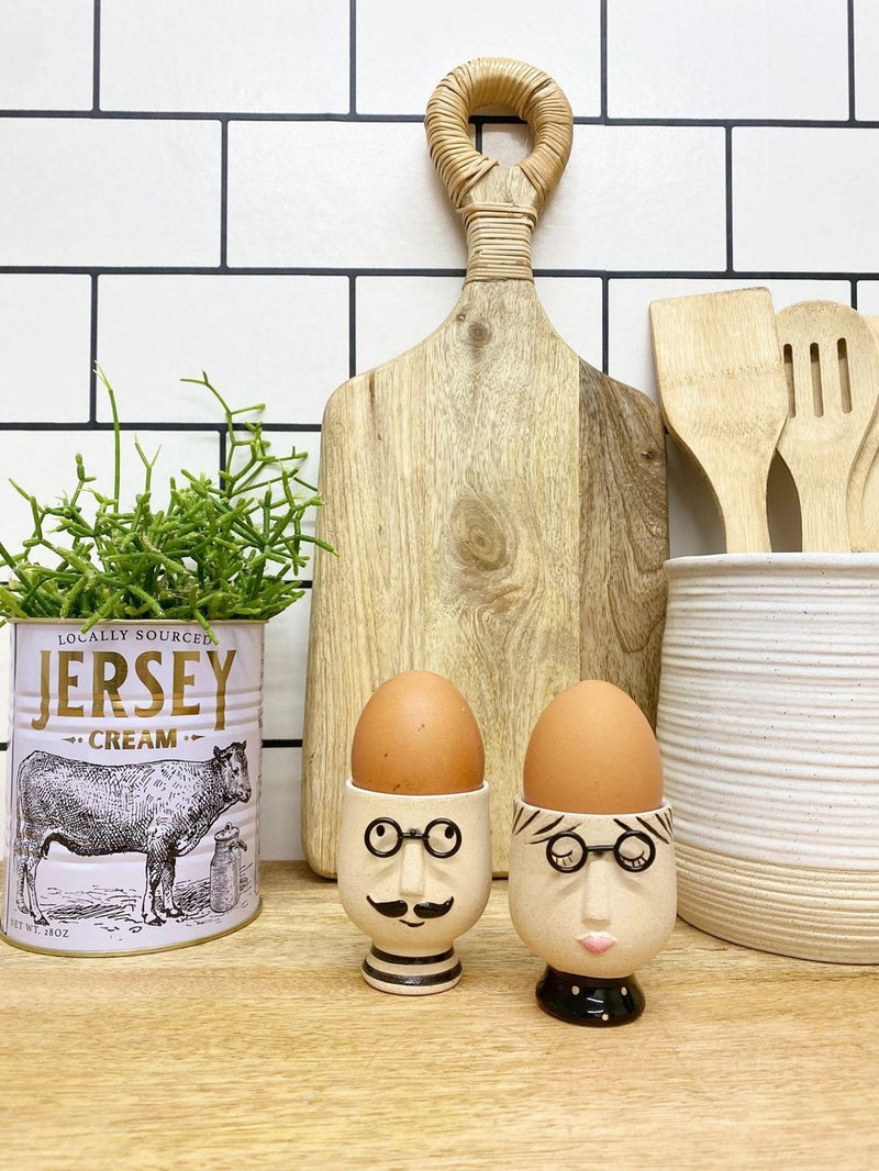Premium Stoneware Mr & Mrs Egg Cups - Perfect Wedding or Anniversary Gift - Adds Fun to Any Meal!