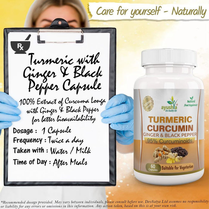 Organic Turmeric Capsule with Ginger & Black Pepper - High Quality