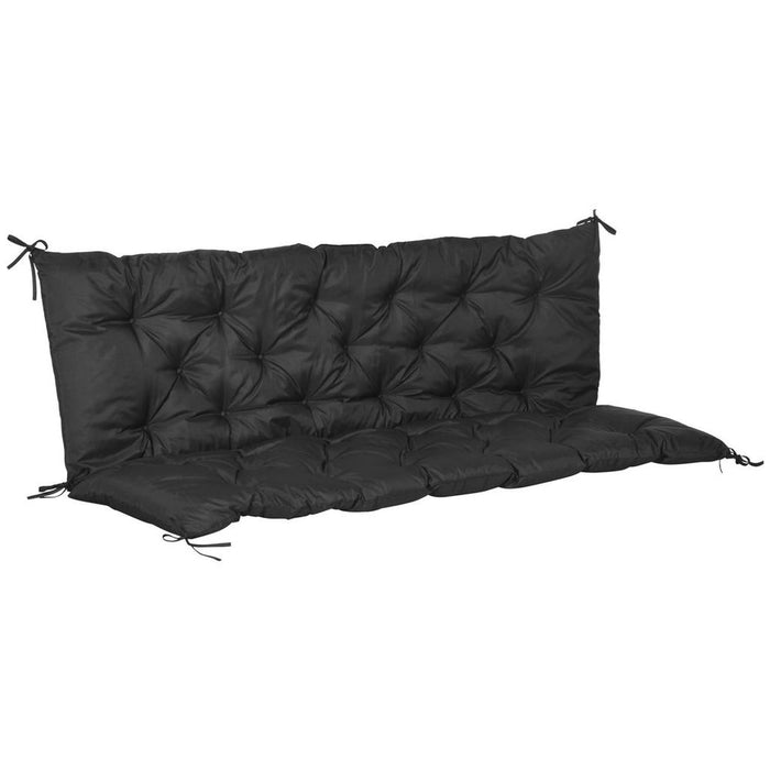 Premium 3-Seater Outdoor Bench Cushion - Black - Water/Stain Resistant