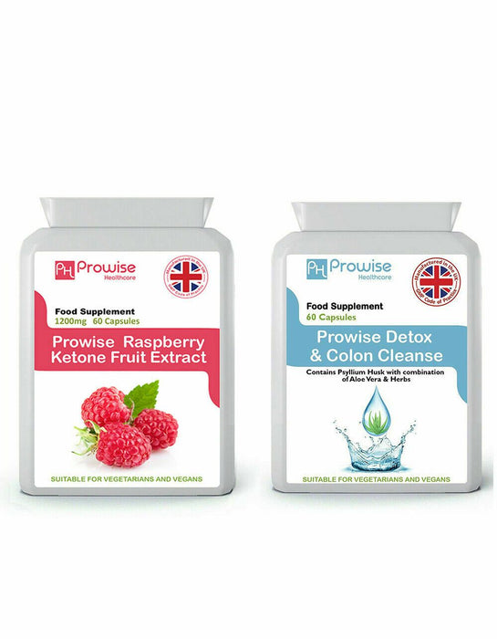 Premium Raspberry Ketones + Colon Cleanse Prowise for Weight Loss & Detox