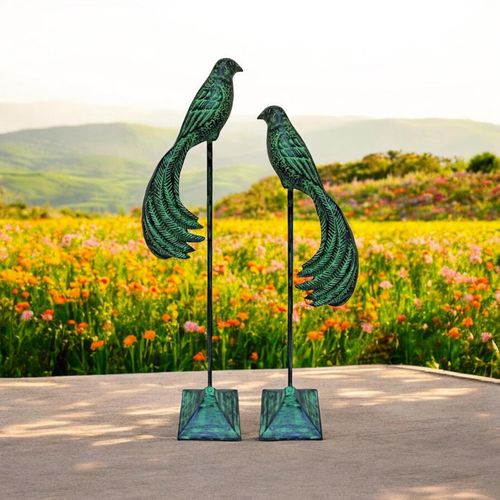 68/81CM SET 2 CAST IRON BIRDS