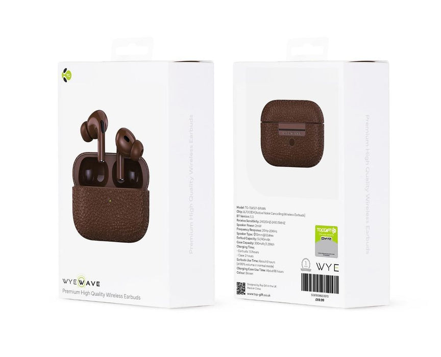 WYEWAVE Premium ANC Wireless Earbuds - High Quality, Brown