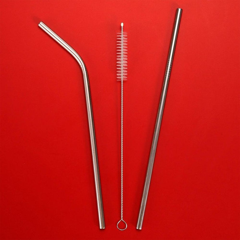 VINSANI STAINLESS STEEL STRAWS - Reusable, Durable, Environmentally Friendly - Set of 2