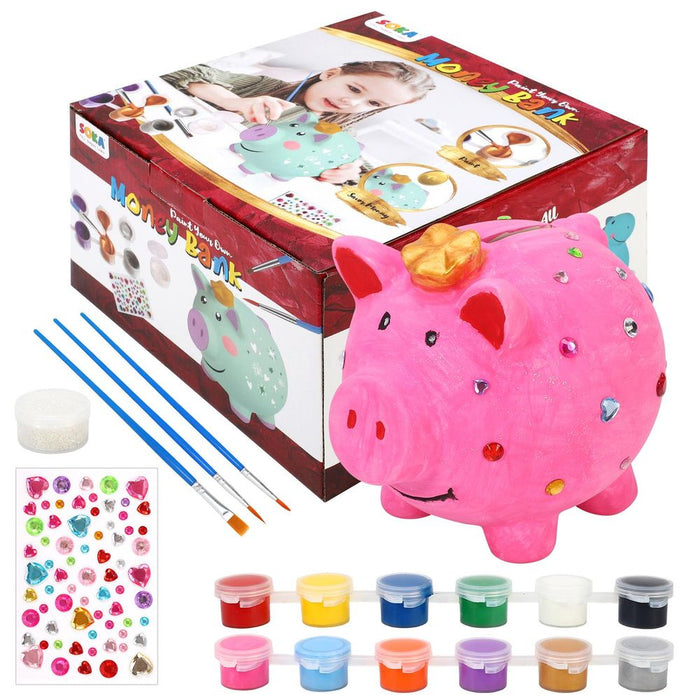 SOKA Money Jar Craft Kit - Teach Kids Financial Literacy & Boost Creativity with Vibrant Colors & Accessories