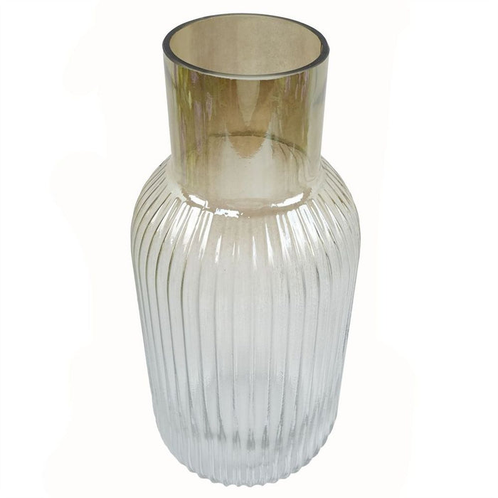 Luxury 34cm Ridged Ombre Glass Vase