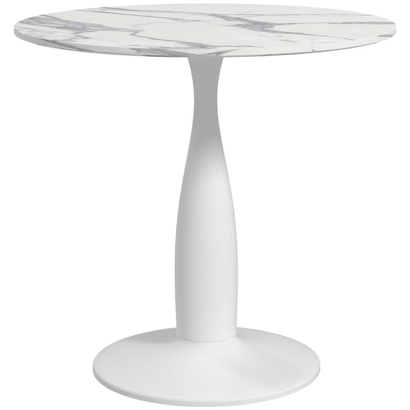 HOMCOM Round Dining Table with Steel Base for Living Room, Dining Room
