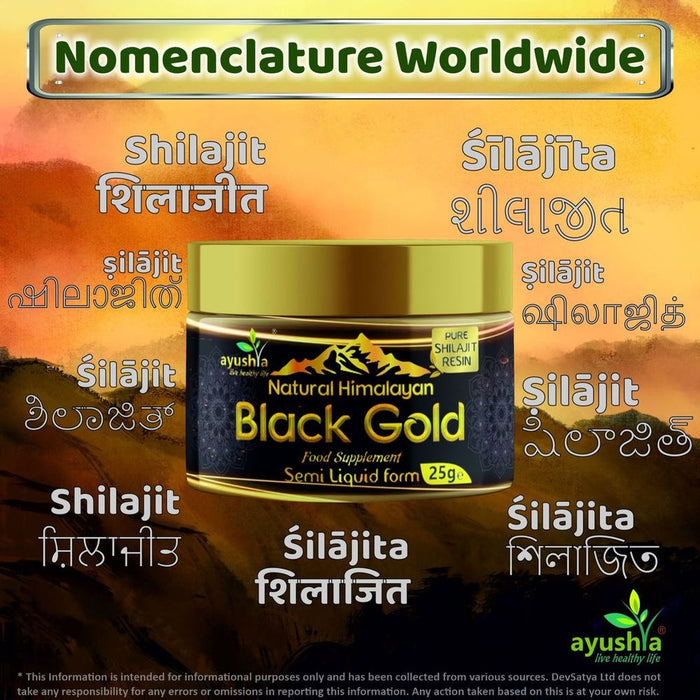 Black Gold Pure Himalayan Shilajit Resin, Natural Source of Fulvic Acid - 25 grm