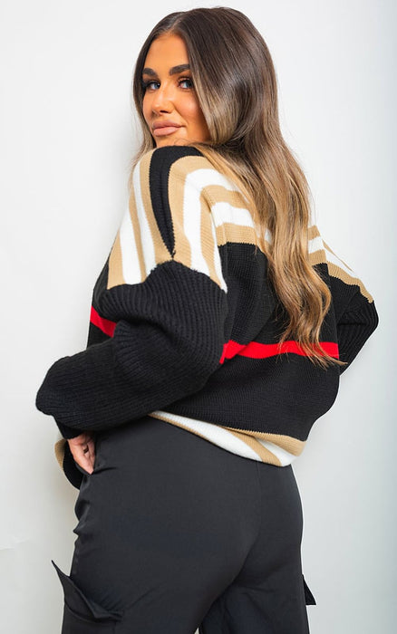 Ava Oversized Striped Knitted Jumper