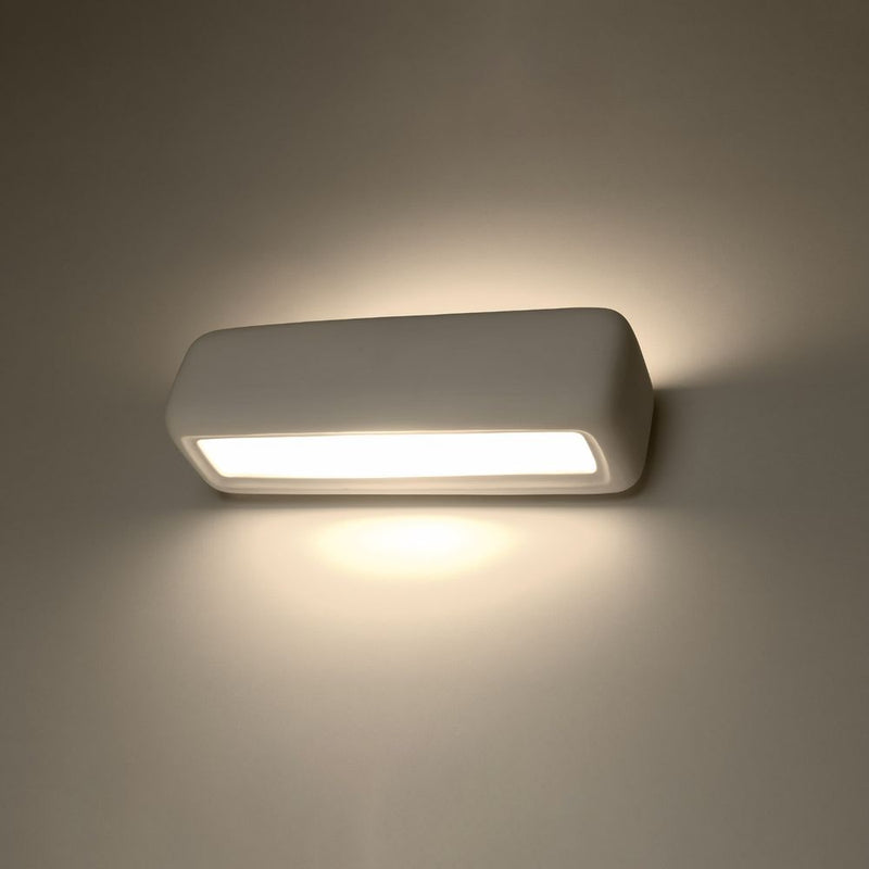 Subani Ceramic White 1 Light Classic Wall Light - E27 Socket, Futuristic Design