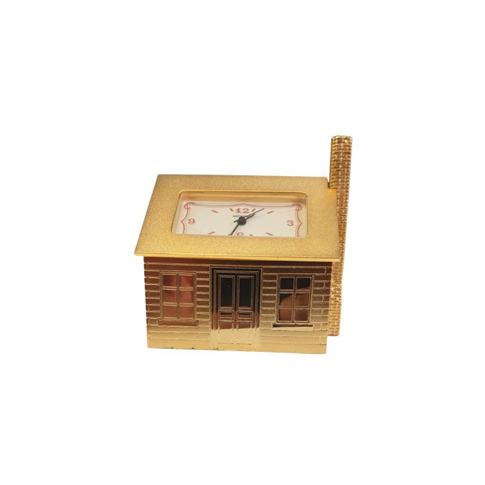 High-Quality Miniature Goldtone House Clock - Solid Brass Design - CLEARANCE!