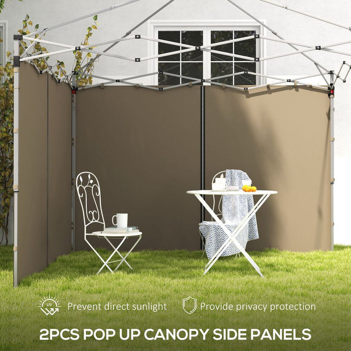 Outsunny 3x3(m) or 3x6m Pop Up Gazebo Side Panels, with Zipped Doors, Beige