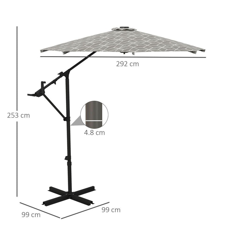 Premium 2-in-1 Cantilever & Market Parasol - 360° Rotation, High-Quality Steel Frame