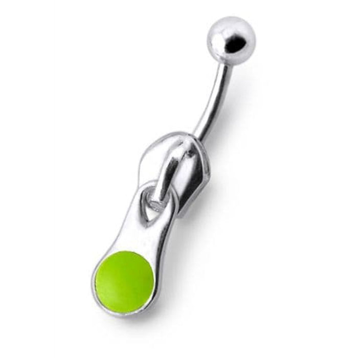 Colorful Rexine Zip Dangling Belly Ring