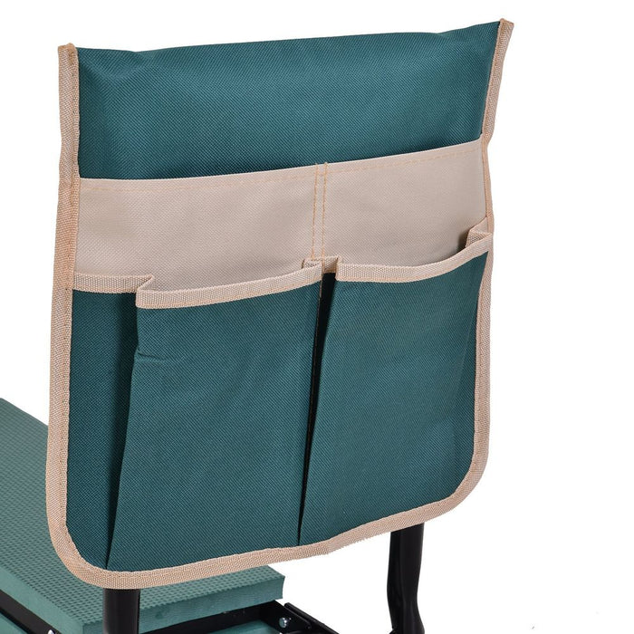 Comfortable Green Garden Kneeler Seat - Steel Frame, Pouch Included