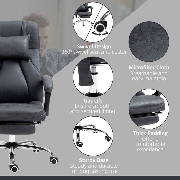 Premium Vinsetto High Back Massage Office Chair - Remote, Vibration, Headrest