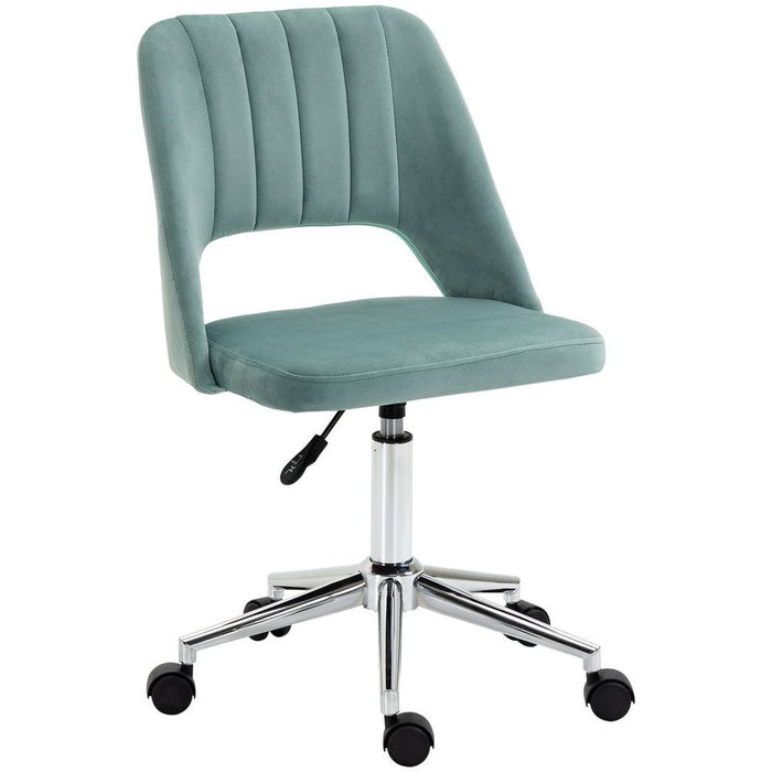 Luxurious Velvet Swivel Office Chair - Green - High Back - Comfortable - 120kg Capacity