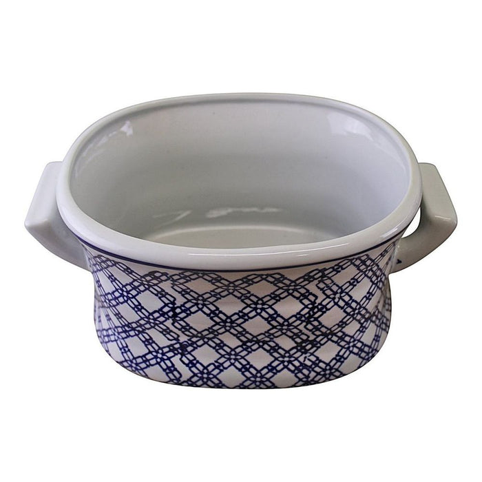 Premium Ceramic Footbath Planters, Vintage Blue & White, Set of 2