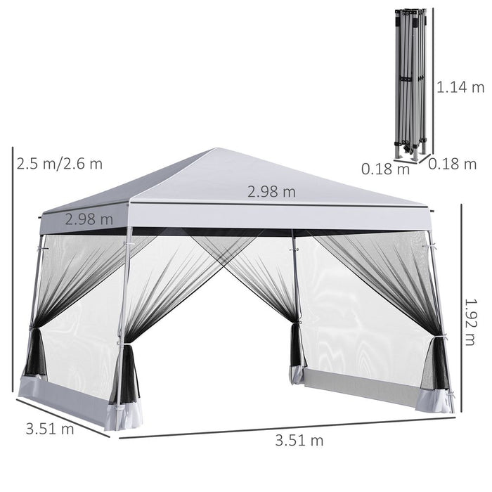 Outsunny 3.6m x 3.6m Pop Up Steel Frame Garden Gazebo - High-quality, easy setup, weather-resistant + bonus accessories!