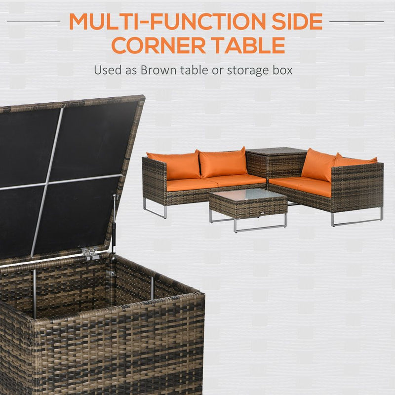 Ultimate Comfort 4Pcs Rattan Sofa Set + Cushions for Patio Garden - Outsunny