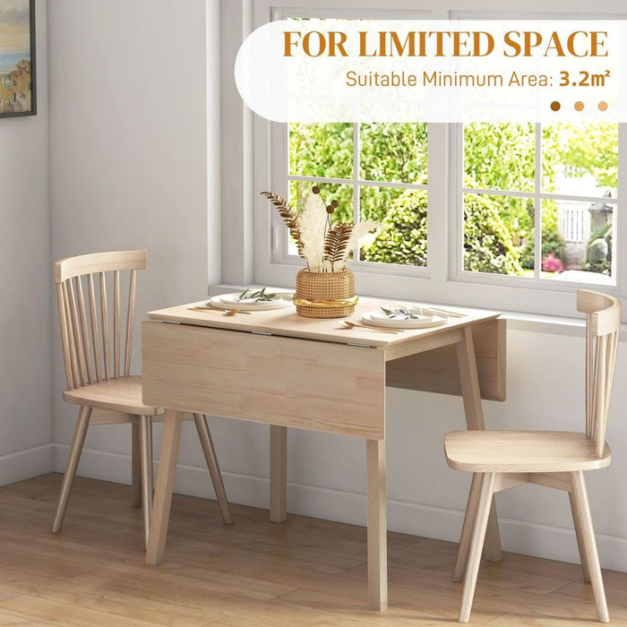 Versatile Drop Leaf Kitchen Table | Extendable Dining Table for Small Spaces | 2-4 Seater