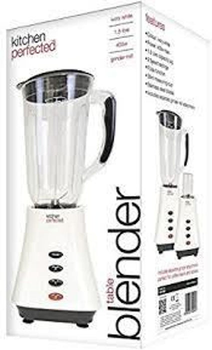 Kitchen Perfected Table Blender with Mill, 1.5L, 400W, Ivory White E5012WI