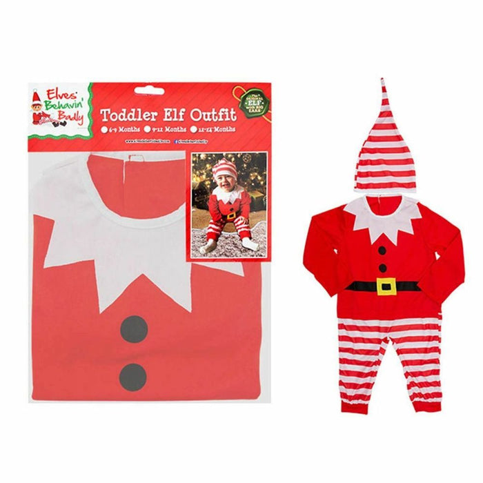 Santa's Little Helper Toddler Elf Dress Up Outfit - 3 Sizes, Gift Bag Included