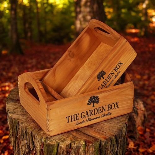 SET 2 WOODEN FLOWER PLANTERS