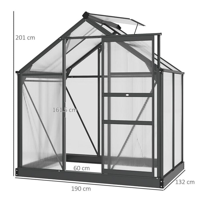 Premium 6x4ft Polycarbonate Garden Greenhouse | Aluminium Frame | Slide Door | High-Quality Shelter for Plants