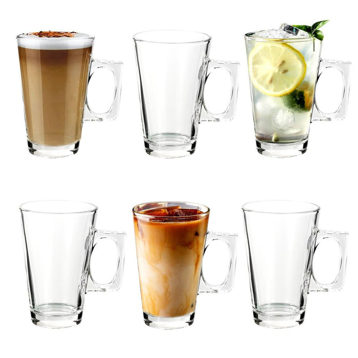 Vinsani Latte Glasses 6pcs - Serve Hot Drinks with Style