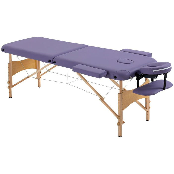 Premium Purple Folding Massage Bed - Portable Spa Table for Beauty Treatments - Sturdy & Adjustable - Carry Bag Included