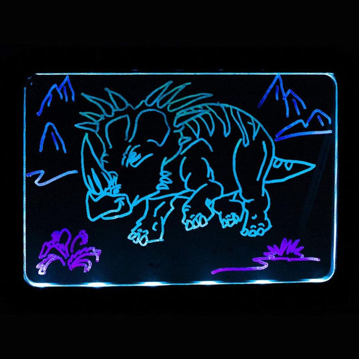 Doodle Kid's 15.4 Inch Magic LED Light Dinosaur Drawing Board