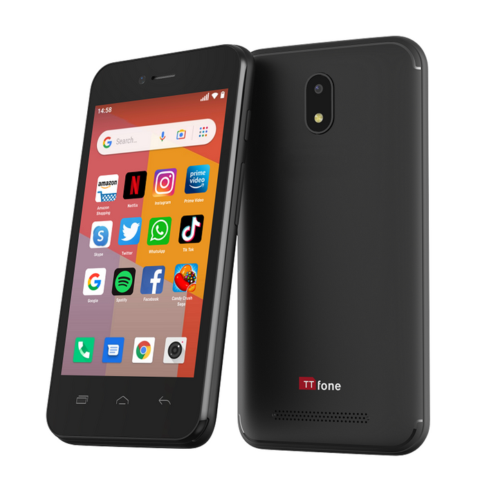 TTfone Black TT20 Dual SIM + Charger - High Quality Smartphone for Budget Buyers - No SIM