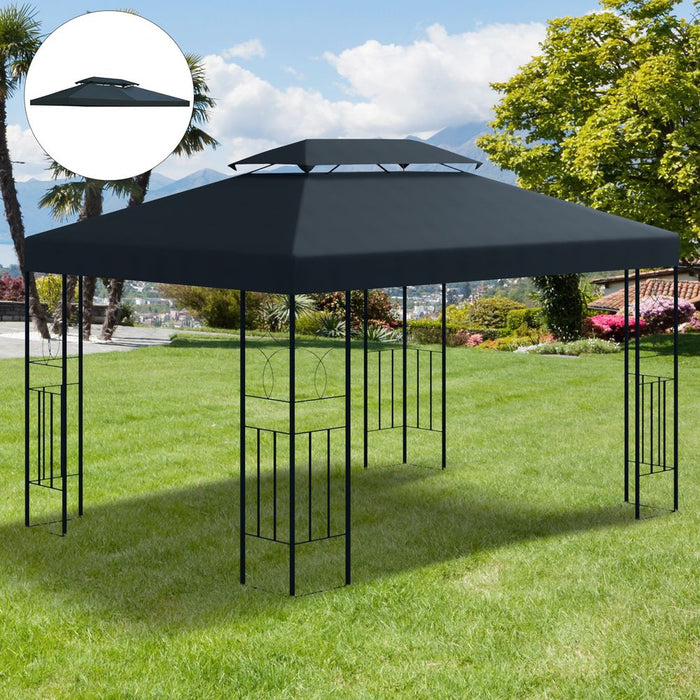 Gazebo Replacement Roof Canopy - High Quality, Waterproof, Durable - Fits 3x4m Gazebos - Easy Refresh for Garden Furniture