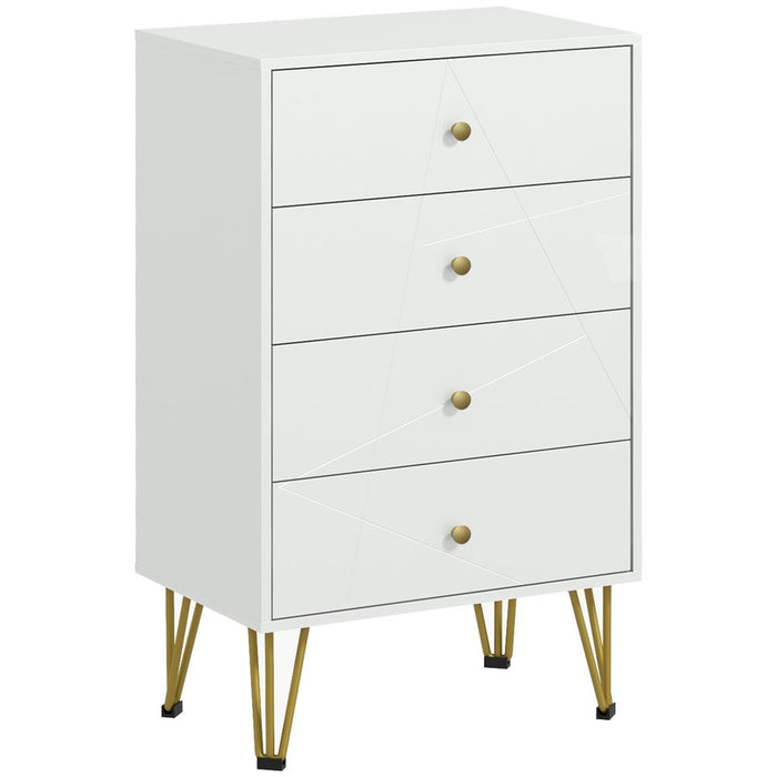 HOMCOM 4-Drawer Dresser: Stylish, Spacious Storage for Bedroom, High-Quality