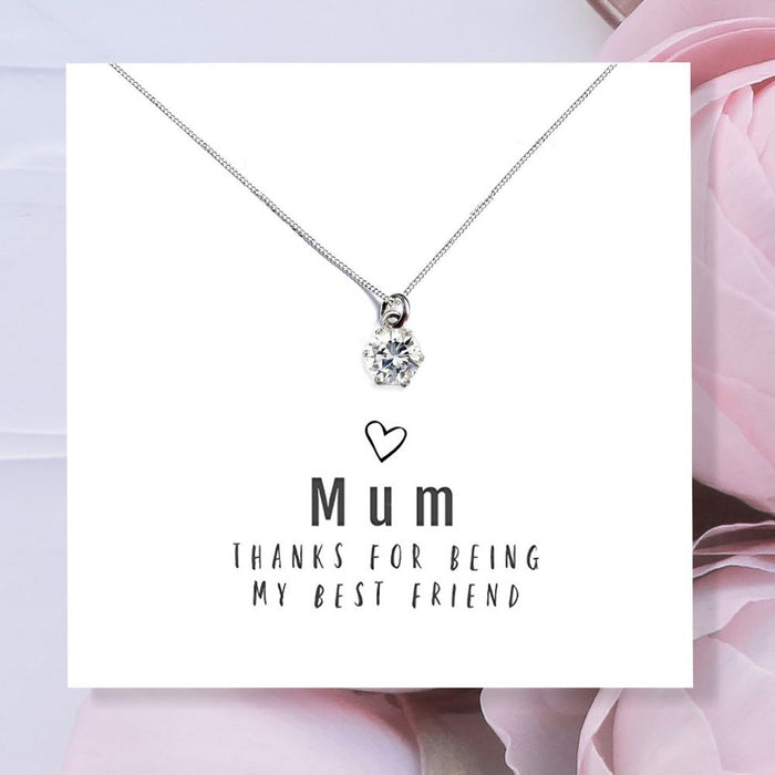 Mum Thanks For Being My Best Friend - Necklace & Message Card