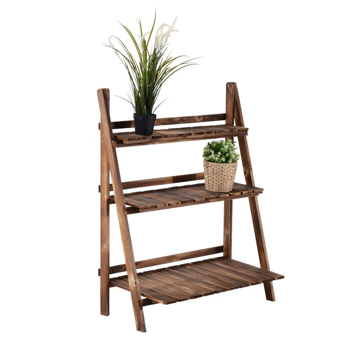 3-Tier Wooden Flower Pot Shelf - Stylish & Durable Garden Plant Stand