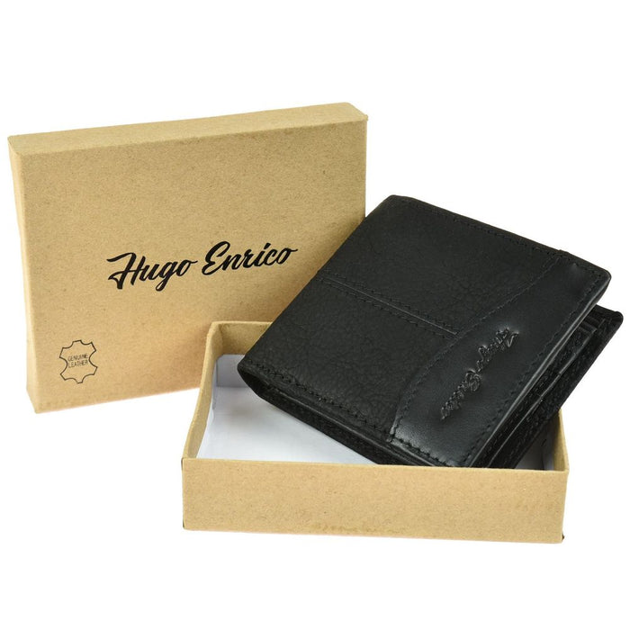 Hugo Enrico Wallet Double Front Stich - Black Design 15