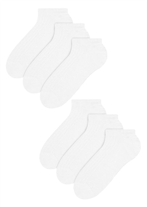 Men's 6 Pair Value Pack 100% Ankle Cotton Socks by Steven