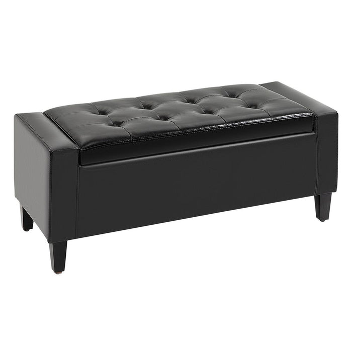 Deluxe PU Leather Storage Ottoman - Large Space, Stylish Design, Comfortable