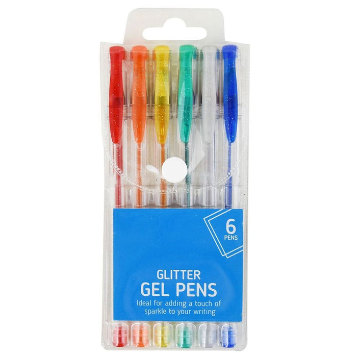 Premium Glitter Gel Pens 6-Piece Set - Smooth Flow, Bright Colors - Ideal for School, Office, and Home Use